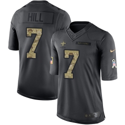 Limited Nike Black Mens Taysom Hill Jersey NFL 7 New Orleans Saints 2016 Salute to Service Limited Nike Black Mens Taysom Hill Jersey NFL 7 New Orleans Saints 2016 Salute to Service