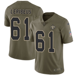 Limited Nike Olive Mens Josh LeRibeus Jersey NFL 61 New Orleans Saints 2017 Salute to Service Limited Nike Olive Mens Josh LeRibeus Jersey NFL 61 New Orleans Saints 2017 Salute to Service
