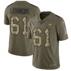 Limited Nike OliveCamo Mens Josh LeRibeus Jersey NFL 61 New Orleans Saints 2017 Salute to Service Limited Nike OliveCamo Mens Josh LeRibeus Jersey NFL 61 New Orleans Saints 2017 Salute to Service