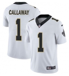 Men New Orleans Saints 1 Marquez Callaway 2021 White Vapor Untouchable Limited