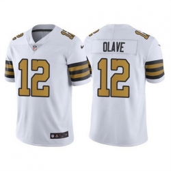 Men New Orleans Saints 12 Chris Olave White Vapor Limited Stitched Jersey Men New Orleans Saints 12 Chris Olave White Vapor Limited Stitched Jersey