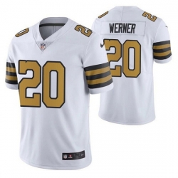 Men New Orleans Saints 20 Pete Werner White Color Rush Limited Stitched Jersey Men New Orleans Saints 20 Pete Werner White Color Rush Limited Stitched Jersey
