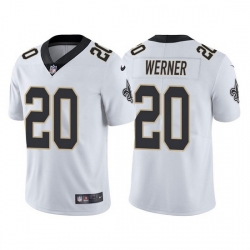 Men New Orleans Saints 20 Pete Werner White Vapor Limited Stitched Jersey Men New Orleans Saints 20 Pete Werner White Vapor Limited Stitched Jersey