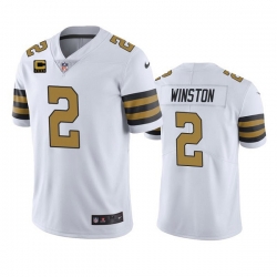 Men New Orleans Saints 2022 #2 Jameis Winston White With 4-star C Patch Color Rush Limited Stitched Jersey Men New Orleans Saints 2022 #2 Jameis Winston White With 4-star C Patch Color Rush Limited Stitched Jersey