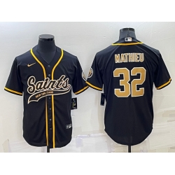 Men New Orleans Saints 32 Tyrann Mathieu Black Stitched MLB Cool Base Nike Baseball Jersey Men New Orleans Saints 32 Tyrann Mathieu Black Stitched MLB Cool Base Nike Baseball Jersey
