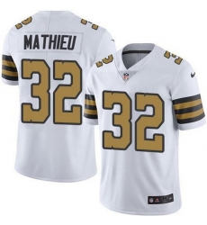 Men New Orleans Saints 32 Tyrann Mathieu White Color Rush Limited Stitched Jersey