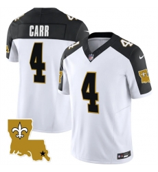 Men New Orleans Saints 4 Derek Carr White Black 2023 F U S E  1987 Legacy Vapor Stitched Jerseys