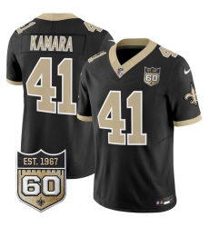 Men New Orleans Saints  41 Alvin Kamara Black 2026 F U S E 60th Anniversary Patch Vapor Limited Football Stitched Jersey