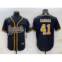 Men New Orleans Saints 41 Alvin Kamara Black Stitched MLB Cool Base Nike Baseball Jersey Men New Orleans Saints 41 Alvin Kamara Black Stitched MLB Cool Base Nike Baseball Jersey