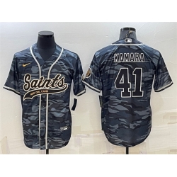 Men New Orleans Saints 41 Alvin Kamara Grey Camo With Patch Cool Base Stitched Baseball Jerse Men New Orleans Saints 41 Alvin Kamara Grey Camo With Patch Cool Base Stitched Baseball Jerse