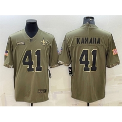 Men New Orleans Saints  41 Alvin Kamara Olive 2022 Salute To Service Limited Stitched Jersey Men New Orleans Saints  41 Alvin Kamara Olive 2022 Salute To Service Limited Stitched Jersey