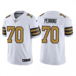 Men New Orleans Saints 70 Trevor Penning White Color Rush Limited Stitched Jersey Men New Orleans Saints 70 Trevor Penning White Color Rush Limited Stitched Jersey