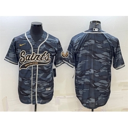 Men New Orleans Saints Blank Grey Camo With Patch Cool Base Stitched Baseball Jerse Men New Orleans Saints Blank Grey Camo With Patch Cool Base Stitched Baseball Jerse