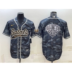Men New Orleans Saints Blank Grey Navy Team Big Logo With Patch Cool Base Stitched Baseball Jersey Men New Orleans Saints Blank Grey Navy Team Big Logo With Patch Cool Base Stitched Baseball Jersey