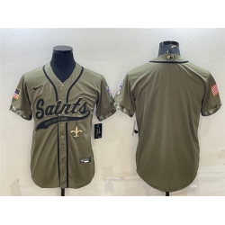 Men New Orleans Saints Blank Olive 2022 Salute To Service Cool Base Stitched Baseball Jersey Men New Orleans Saints Blank Olive 2022 Salute To Service Cool Base Stitched Baseball Jersey