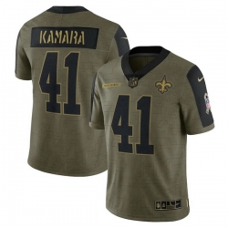 Men's New Orleans Saints Alvin Kamara Nike Olive 2021 Salute To Service Limited Player Jersey Men's New Orleans Saints Alvin Kamara Nike Olive 2021 Salute To Service Limited Player Jersey