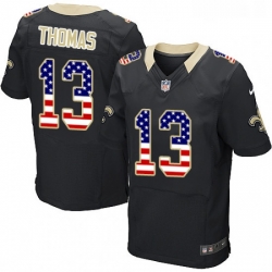 Mens Nike New Orleans Saints 13 Michael Thomas Elite Black Home USA Flag Fashion NFL Jersey Mens Nike New Orleans Saints 13 Michael Thomas Elite Black Home USA Flag Fashion NFL Jersey