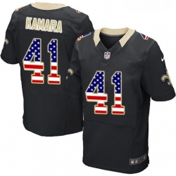 Mens Nike New Orleans Saints 41 Alvin Kamara Elite Black Home USA Flag Fashion NFL Jersey Mens Nike New Orleans Saints 41 Alvin Kamara Elite Black Home USA Flag Fashion NFL Jersey