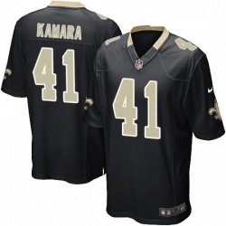 Mens Nike New Orleans Saints 41 Alvin Kamara Game Black Team Color NFL Jersey Mens Nike New Orleans Saints 41 Alvin Kamara Game Black Team Color NFL Jersey
