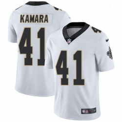 Mens Nike New Orleans Saints 41 Alvin Kamara White Vapor Untouchable Limited Player NFL Jersey Mens Nike New Orleans Saints 41 Alvin Kamara White Vapor Untouchable Limited Player NFL Jersey
