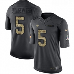 Mens Nike New Orleans Saints 5 Teddy Bridgewater Limited Black 2016 Salute to Service NFL Jersey Mens Nike New Orleans Saints 5 Teddy Bridgewater Limited Black 2016 Salute to Service NFL Jersey