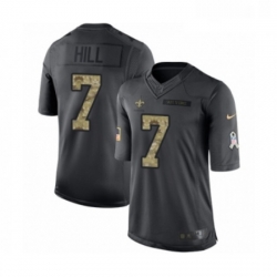 Mens Nike New Orleans Saints 7 Taysom Hill Limited Black 2016 Salute to Service NFL Jersey Mens Nike New Orleans Saints 7 Taysom Hill Limited Black 2016 Salute to Service NFL Jersey