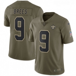 Mens Nike New Orleans Saints 9 Drew Brees Limited Olive 2017 Salute to Service NFL Jersey Mens Nike New Orleans Saints 9 Drew Brees Limited Olive 2017 Salute to Service NFL Jersey