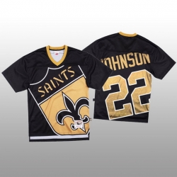 NFL New Orleans Saints 22 C J  Gardner Johnson Black Men Mitchell  26 Nell Big Face Fashion Limited NFL Jersey NFL New Orleans Saints 22 C J  Gardner Johnson Black Men Mitchell  26 Nell Big Face Fashion Limited NFL Jersey