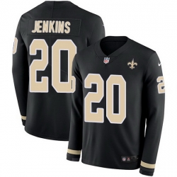 Nike Saints 20 Janoris Jenkins Black Team Color Men Stitched NFL Limited Therma Long Sleeve Jersey Nike Saints 20 Janoris Jenkins Black Team Color Men Stitched NFL Limited Therma Long Sleeve Jersey
