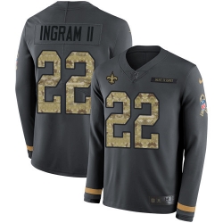 Nike Saints 22 Mark Ingram II Anthracite Salute to Service Men s Stitched NFL Limited Therma Long Sleeve Jersey Nike Saints 22 Mark Ingram II Anthracite Salute to Service Men s Stitched NFL Limited Therma Long Sleeve Jersey