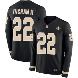 Nike Saints #22 Mark Ingram II Black Team Color Men Stitched NFL Limited Therma Long Sleeve Jersey Nike Saints #22 Mark Ingram II Black Team Color Men Stitched NFL Limited Therma Long Sleeve Jersey