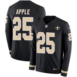 Nike Saints #25 Eli Apple Black Team Color Men Stitched NFL Limited Therma Long Sleeve Jersey Nike Saints #25 Eli Apple Black Team Color Men Stitched NFL Limited Therma Long Sleeve Jersey