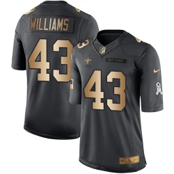 Nike Saints #43 Marcus Williams Black Mens Stitched NFL Limited Gold Salute To Service Jersey Nike Saints #43 Marcus Williams Black Mens Stitched NFL Limited Gold Salute To Service Jersey