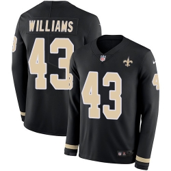 Nike Saints #43 Marcus Williams Black Team Color Men Stitched NFL Limited Therma Long Sleeve Jersey Nike Saints #43 Marcus Williams Black Team Color Men Stitched NFL Limited Therma Long Sleeve Jersey