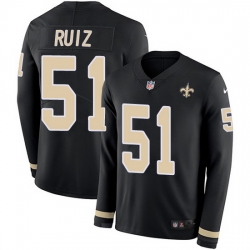 Nike Saints 51 Cesar Ruiz Black Team Color Men Stitched NFL Limited Therma Long Sleeve Jersey Nike Saints 51 Cesar Ruiz Black Team Color Men Stitched NFL Limited Therma Long Sleeve Jersey