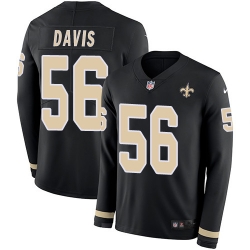 Nike Saints #56 DeMario Davis Black Team Color Men Stitched NFL Limited Therma Long Sleeve Jersey Nike Saints #56 DeMario Davis Black Team Color Men Stitched NFL Limited Therma Long Sleeve Jersey