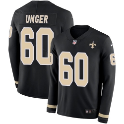 Nike Saints #60 Max Unger Black Team Color Men Stitched NFL Limited Therma Long Sleeve Jersey Nike Saints #60 Max Unger Black Team Color Men Stitched NFL Limited Therma Long Sleeve Jersey