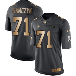 Nike Saints #71 Ryan Ramczyk Black Mens Stitched NFL Limited Gold Salute To Service Jersey Nike Saints #71 Ryan Ramczyk Black Mens Stitched NFL Limited Gold Salute To Service Jersey