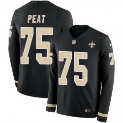 Nike Saints 75 Andrus Peat Black Team Color Men Stitched NFL Limited Therma Long Sleeve Jersey Nike Saints 75 Andrus Peat Black Team Color Men Stitched NFL Limited Therma Long Sleeve Jersey