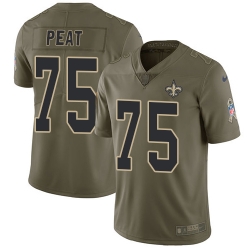 Nike Saints #75 Andrus Peat Olive Mens Stitched NFL Limited 2017 Salute To Service Jersey Nike Saints #75 Andrus Peat Olive Mens Stitched NFL Limited 2017 Salute To Service Jersey