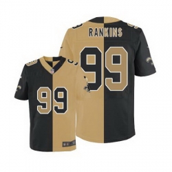 Nike Saints #99 Sheldon Rankins Black Gold Mens Stitched NFL Elite Split Jersey Nike Saints #99 Sheldon Rankins Black Gold Mens Stitched NFL Elite Split Jersey