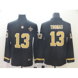 Saints 13 Michael Thomas Black Therma Long Sleeve Jersey Saints 13 Michael Thomas Black Therma Long Sleeve Jersey