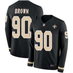Saints #90 Malcom Brown Black Team Color Men Stitched Football Limited Therma Long Sleeve Jersey Saints #90 Malcom Brown Black Team Color Men Stitched Football Limited Therma Long Sleeve Jersey