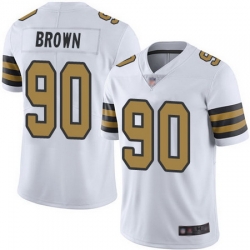 Saints #90 Malcom Brown White Men Stitched Football Limited Rush Jersey Saints #90 Malcom Brown White Men Stitched Football Limited Rush Jersey