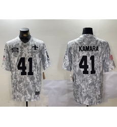 men new orleans saints 41 alvin kamara 2024 f u s e arctic camo salute to service limited stitched football jerseys