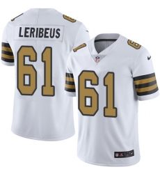 Limited Nike White Youth Josh LeRibeus Jersey NFL 61 New Orleans Saints Rush Vapor Untouchable