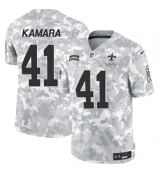 Youth New Orleans Saints 41 Alvin Kamara 2024 F U S E Arctic Camo Salute To Service Limited Stitched Football Jersey