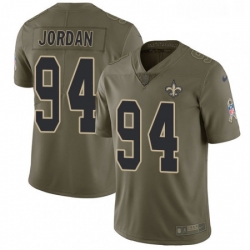 Youth Nike New Orleans Saints 94 Cameron Jordan Limited Olive 2017 Salute to Service NFL Jersey