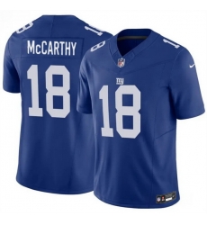 Men New York Giants 18 J J McCarthy Blue 2026 F U S E Vapor Untouchable Limited Stitched Jersey