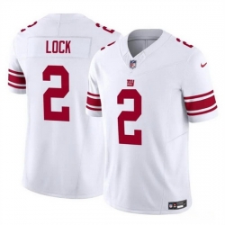 Men New York Giants 2 Drew Lock White 2023 F U S E  Vapor Untouchable Limited Stitched Jersey